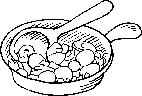 Картошка с грибами раскраска