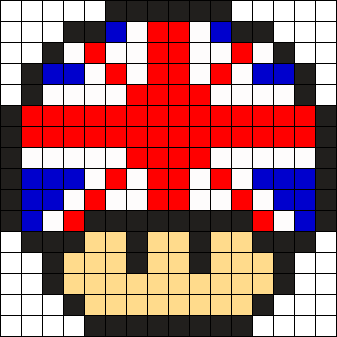 Грибы Марио по клеточкам