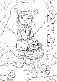 Раскраска сбор грибов