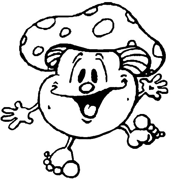 Веселый гриб для раскрашивания