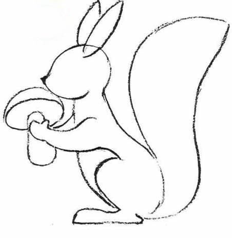 Трафарет белки для рисования