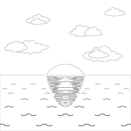 Раскраска заход солнца