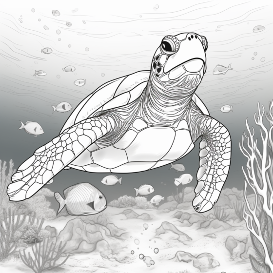 Раскраски черепаха и море безмятежности (41 фото)