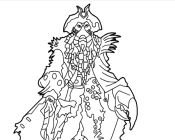 Раскраски пираты Карибского моря Дейви Джонс