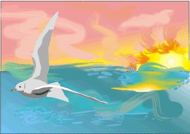 Детские рисунки моря и чаек