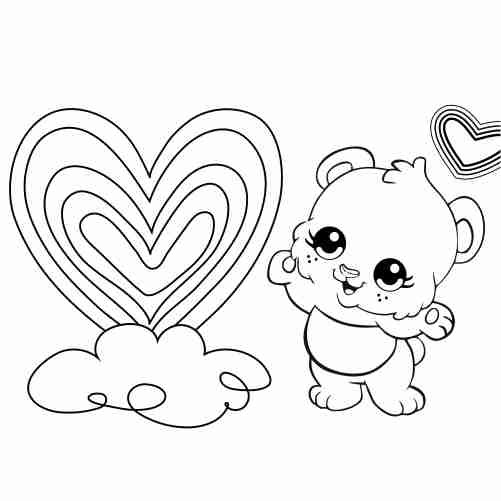 Раскраска Радужное сердечко