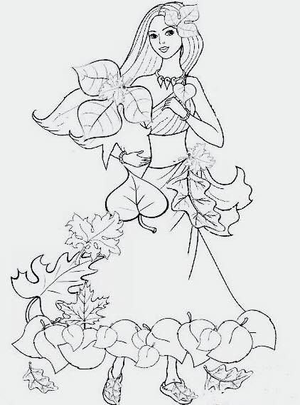 Девочка осень раскраска