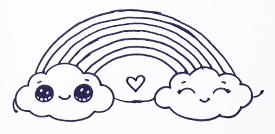 Раскраска Радуга милая