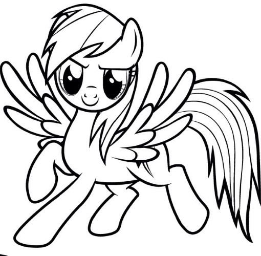 Раскраска Радуга Дэш взрослая