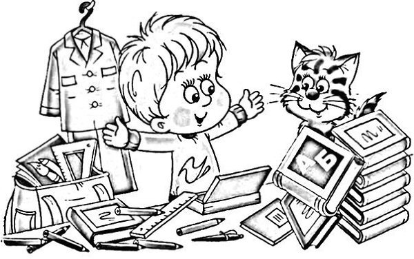 Раскраска 1 сентября школа