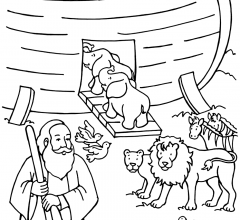 Ноев Ковчег раскраска для детей 2-3 лет