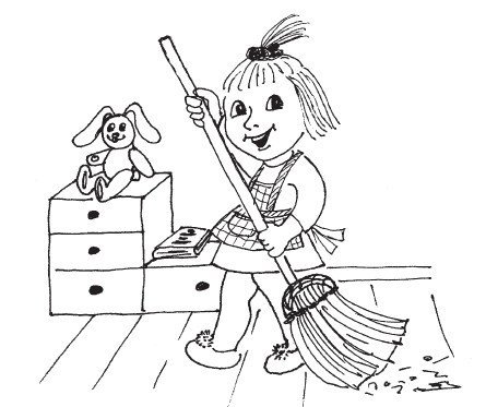 Уборка раскраска для детей