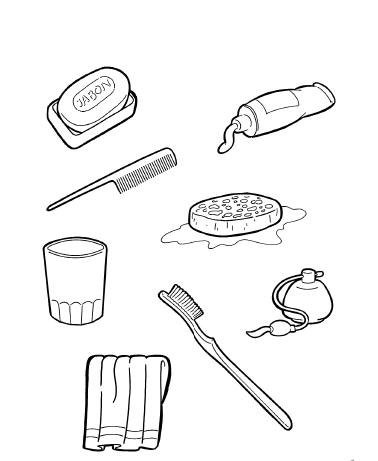 Раскраска предметы гигиены