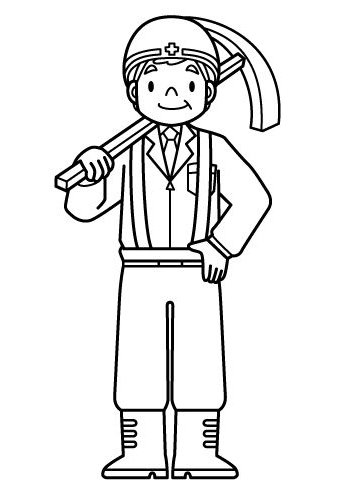 Раскраска Шахтера для детей