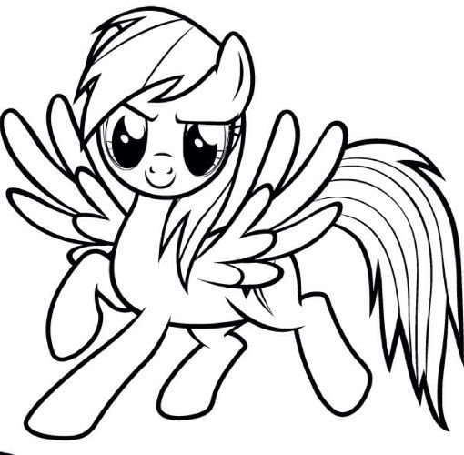 Раскраска пони Радуга деш