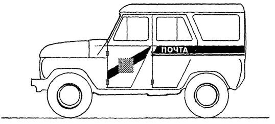 Раскраска Почтовая машина