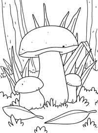 Раскраска грибная Поляна