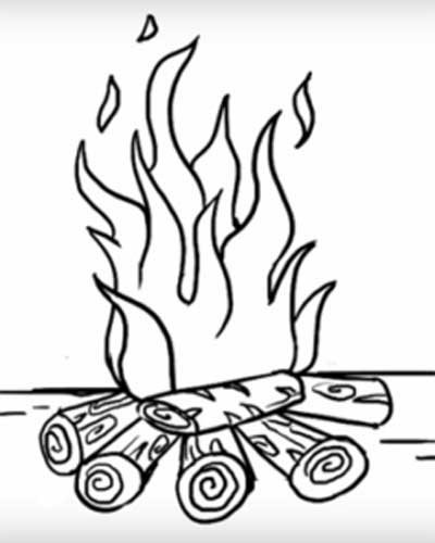 Костер раскраска