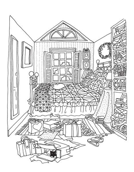 Раскраска антистресс комната