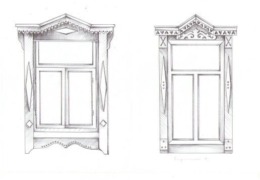 Изображение окна с наличниками