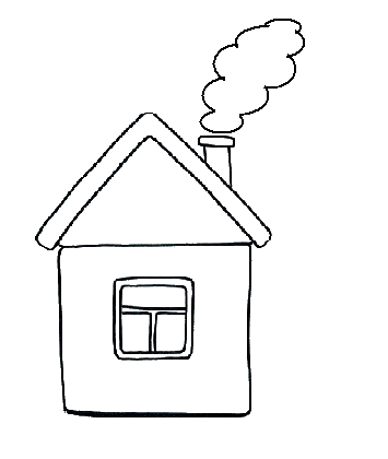 Рисование домик с трубой