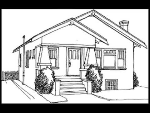 Современный дом с бассейном раскраска