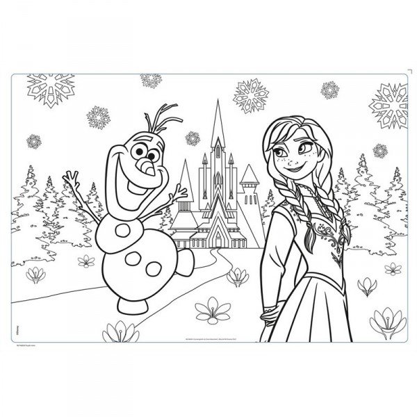 Эльза и Снеговик раскраска