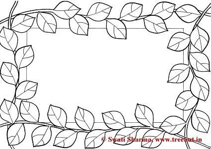 Рамка из осенних листьев раскраска
