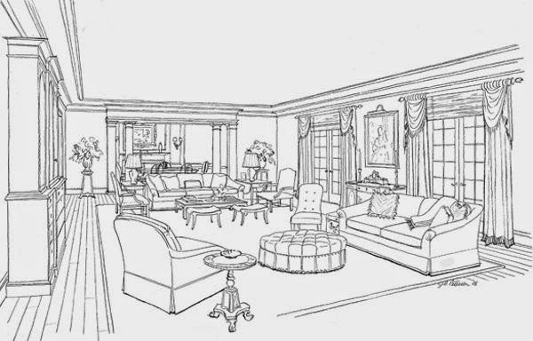 Комната современный стиль раскраска