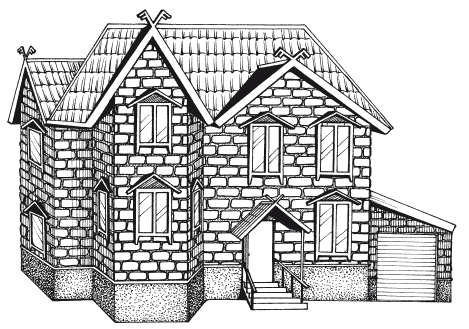 Дом из кирпичей раскраска