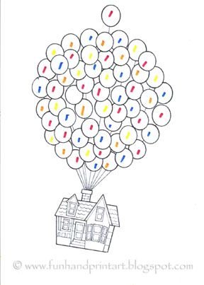 Дом с шариками раскраска