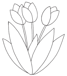 Раскраска тюльпаны для детей 3-4 лет