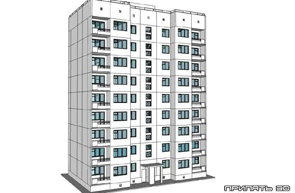 Белый многоэтажный дом