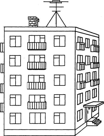 Пятиэтажный дом рисунок