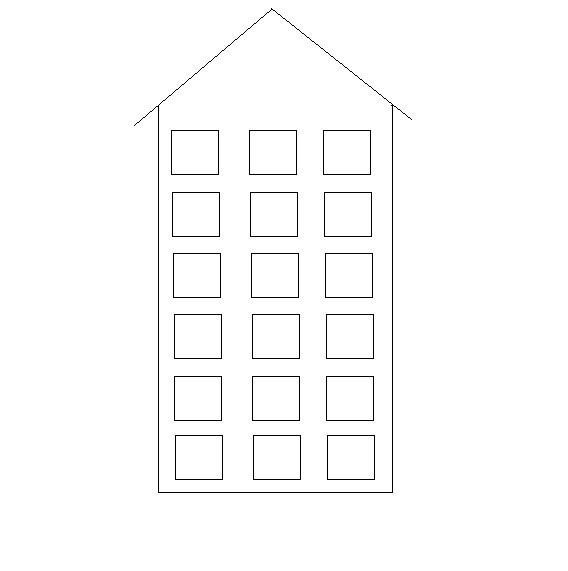 Многоэтажный дом раскраска