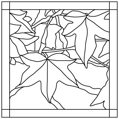 Витраж осенний шаблон