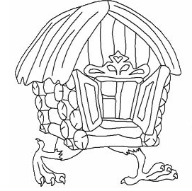 Раскраски дом на курьих ножках и баба яга (33 фото)