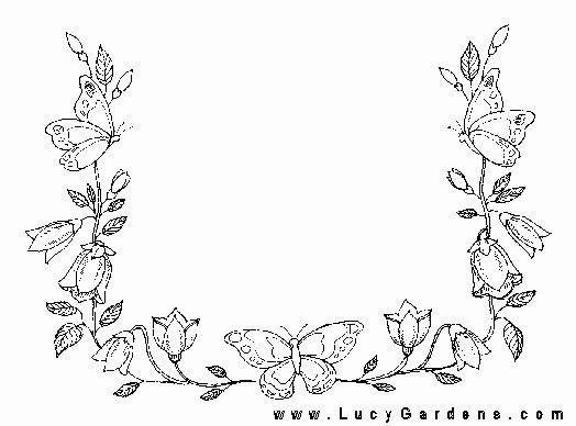 Рамка цветы черно белая