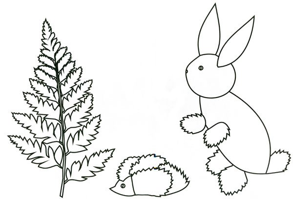 Трафарет для аппликации из листьев