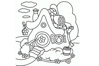 Домик Нюши из смешариков раскраска