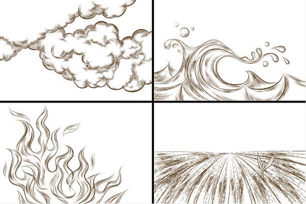 Раскраска 4 стихии