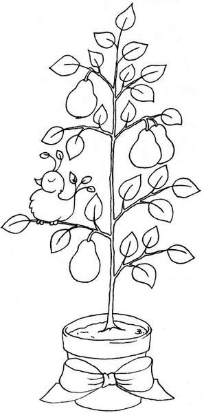 Груша дерево раскраска для детей