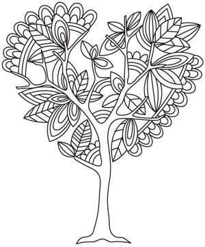 Раскраска дерево любви