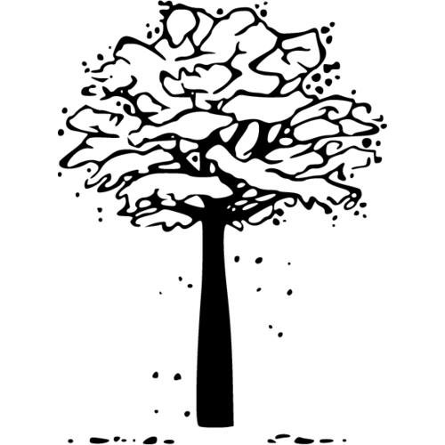 Дерево в снегу контур