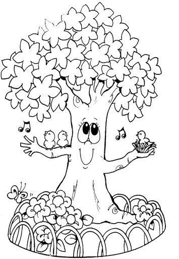 Сказочное дерево раскраска