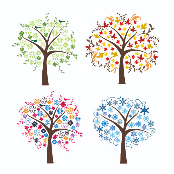 Стилизованные деревья времена года
