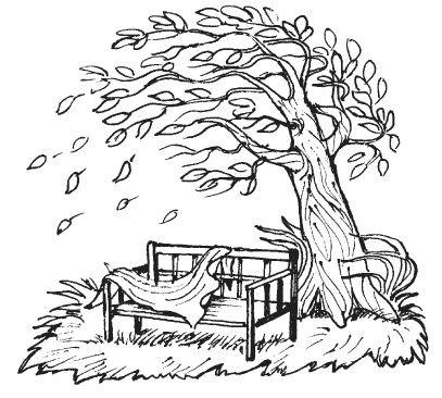 Парк осенью раскраска