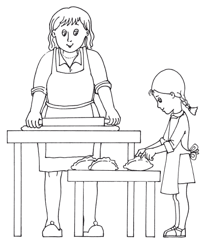 Раскраска помогаю маме