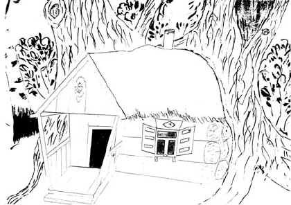Рисунки избушек в лесу Графика легкие