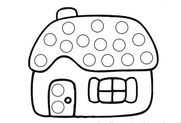 Рисование пальчиками домик